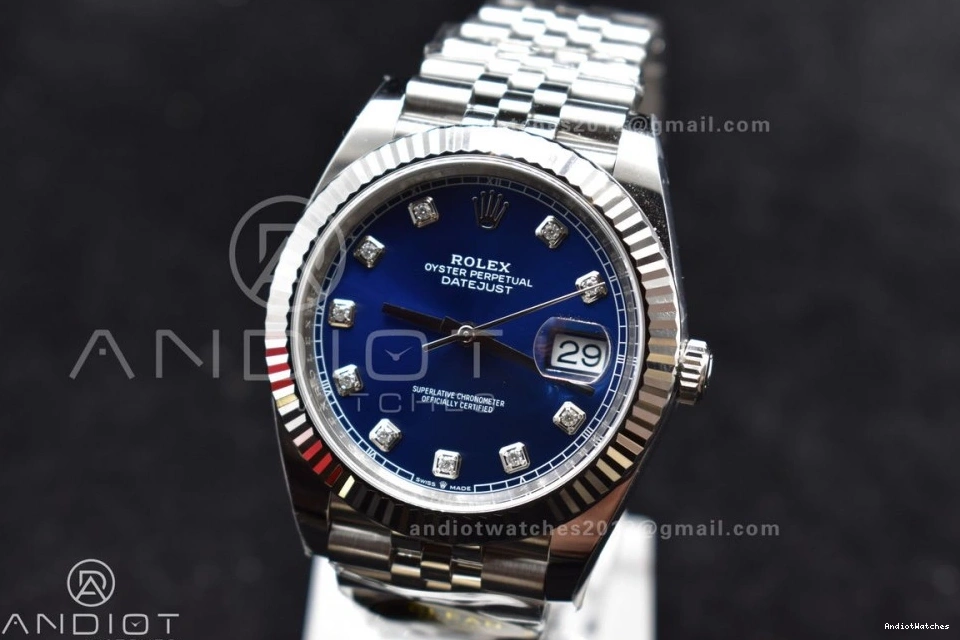 Clean 904L Jubilee Best 126334 Bracelet DateJust 41 Steel Diamonds VR On Dial 1:1 406 Neat SS Blue Edition 0102
